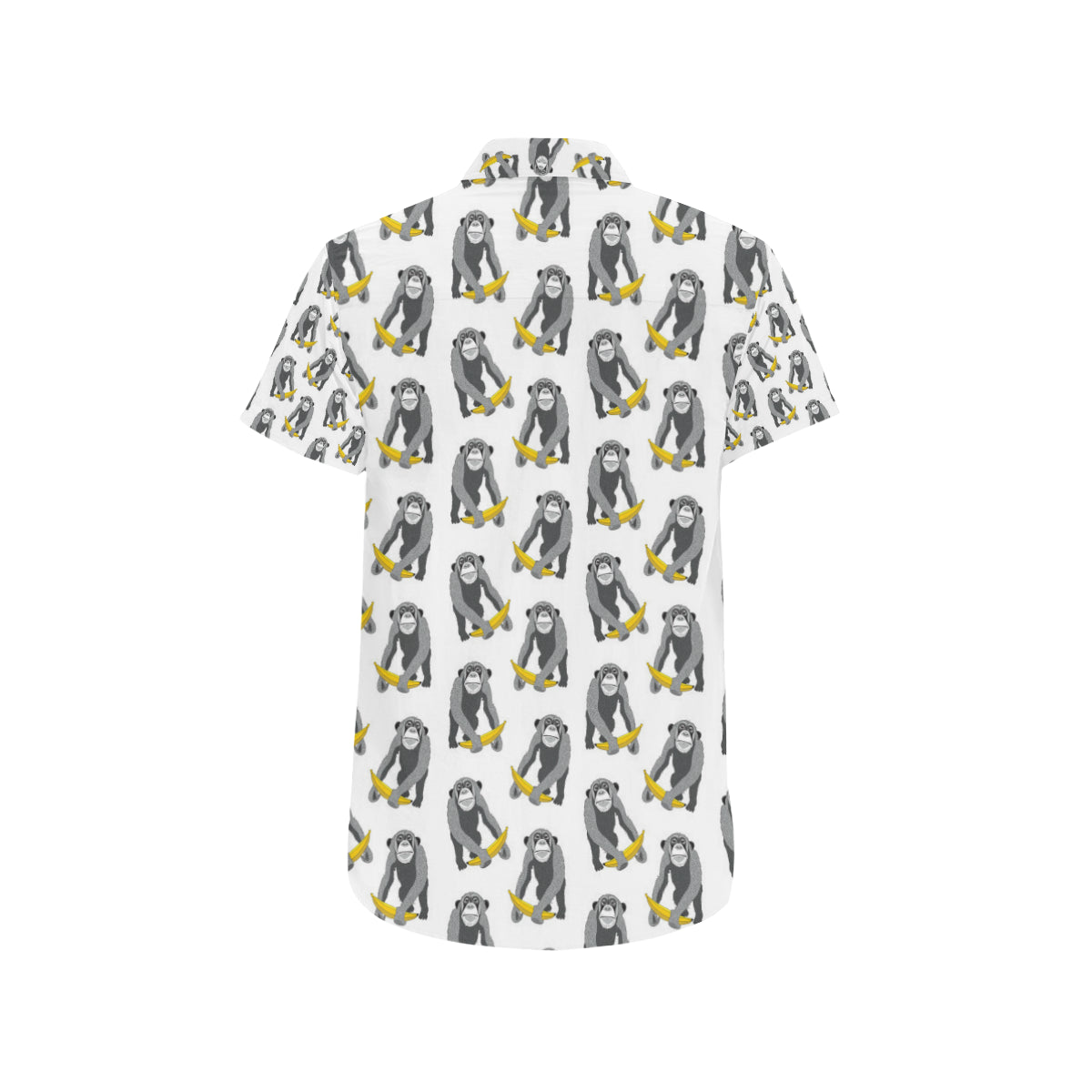 Chimpanzee Pattern Print Design 05 Men's Short Sleeve Button Up Shirt