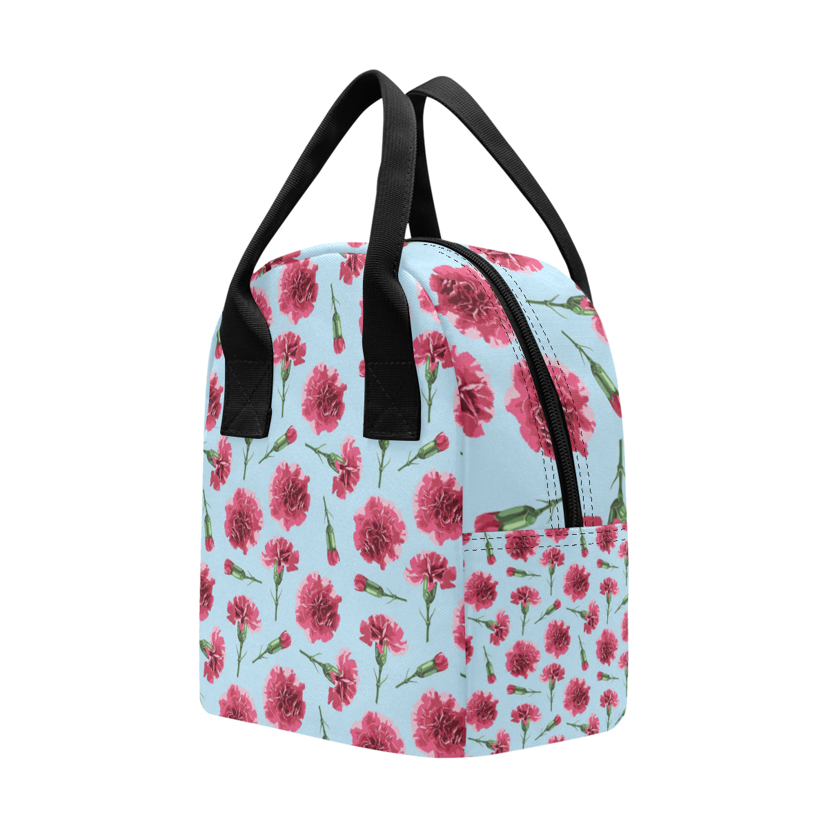 Carnations Pattern Print Design CN01 Insulated Lunch Bag