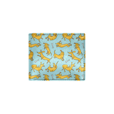 Dachshund Pattern Print Design 08 Men's ID Card Wallet