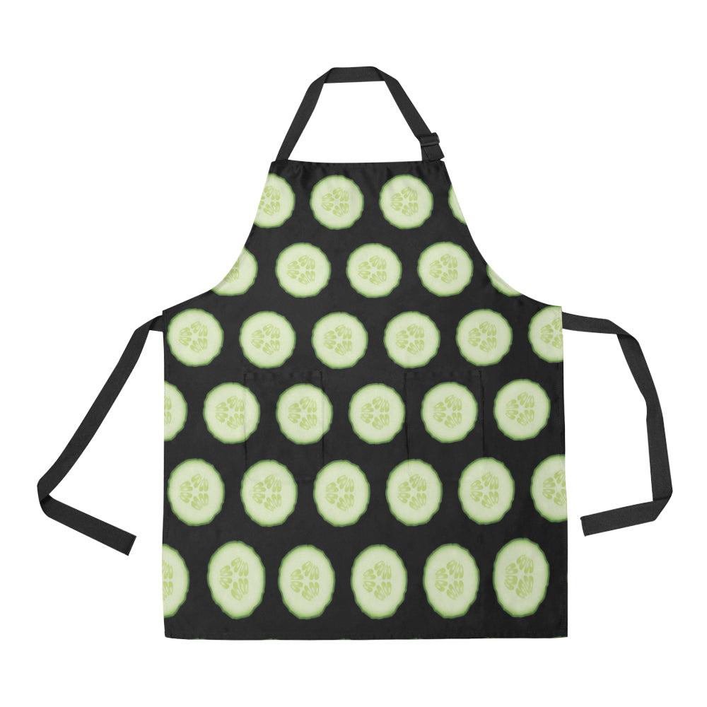 Cucumber Pattern Print Design CC02 Apron with Pocket