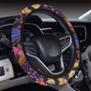 Lily Pattern Print Design LY016 Steering Wheel Cover with Elastic Edge