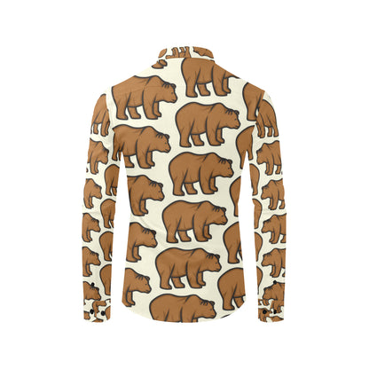 Bear Pattern Print Design BE05 Men's Long Sleeve Shirt
