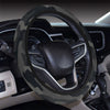 Camo Black Pattern Print Design 02 Steering Wheel Cover with Elastic Edge