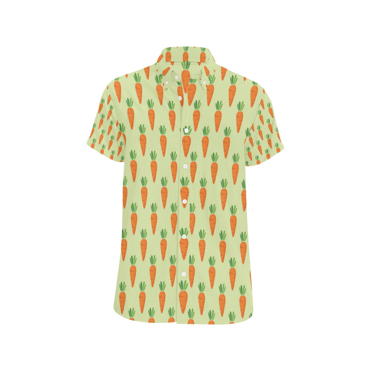 Carrot Pattern Print Design 02 Men's Short Sleeve Button Up Shirt