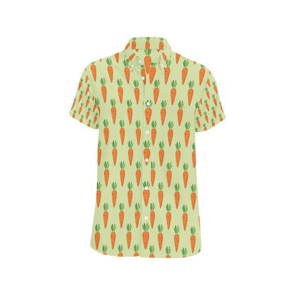Carrot Pattern Print Design 02 Men's Short Sleeve Button Up Shirt