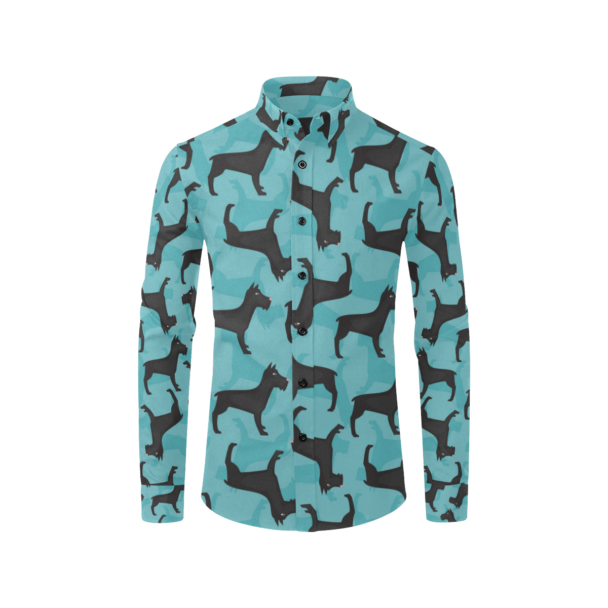 Schnauzers Pattern Print Design A01 Men's Long Sleeve Shirt