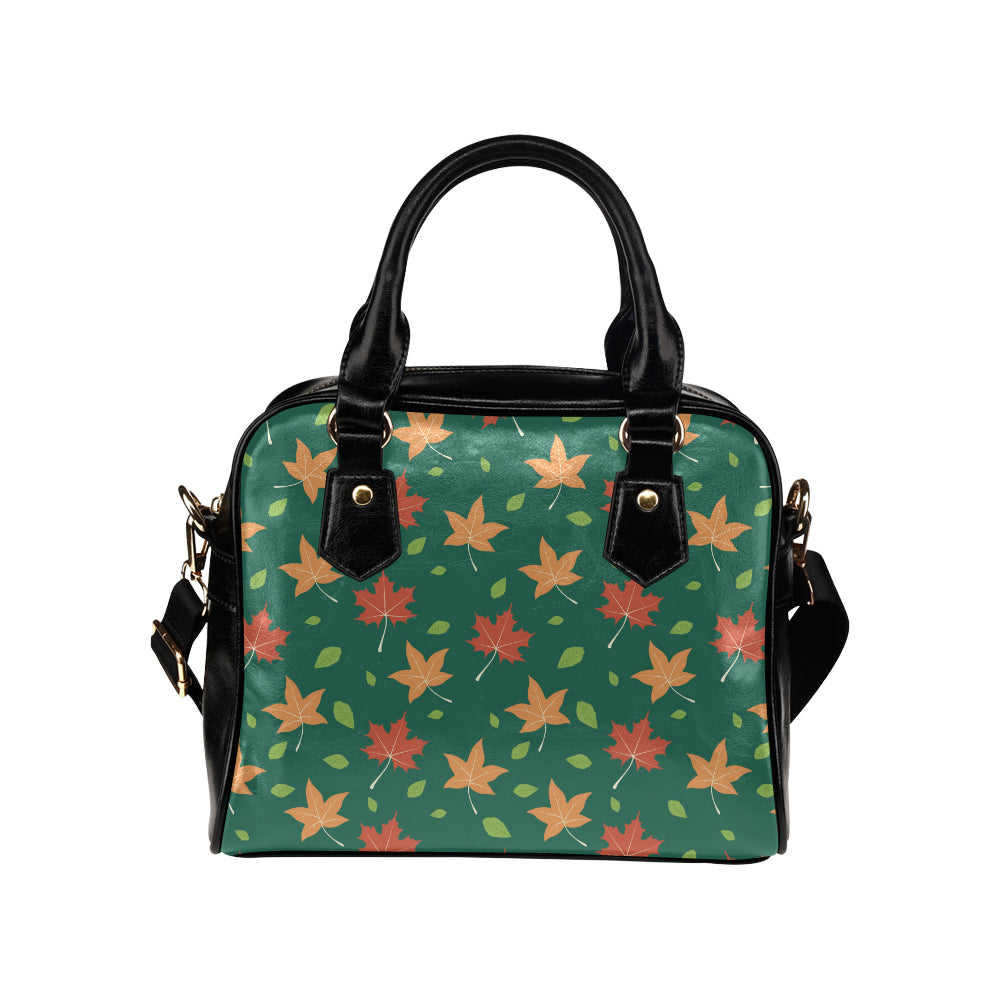 Maple Leaf Pattern Print Design 04 Shoulder Handbag