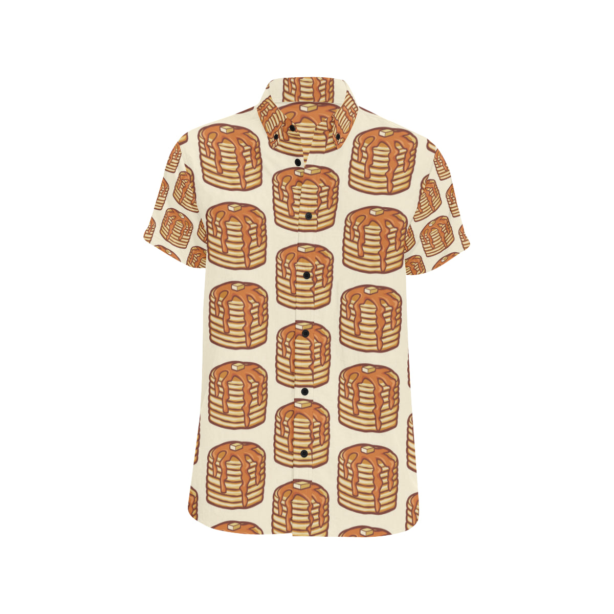 Pancake Pattern Print Design A02 Men's Short Sleeve Button Up Shirt