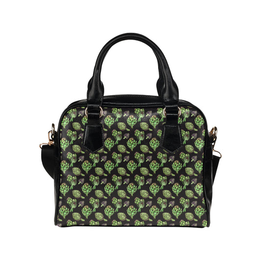 Artichoke Pattern Print Design 02 Shoulder Handbag