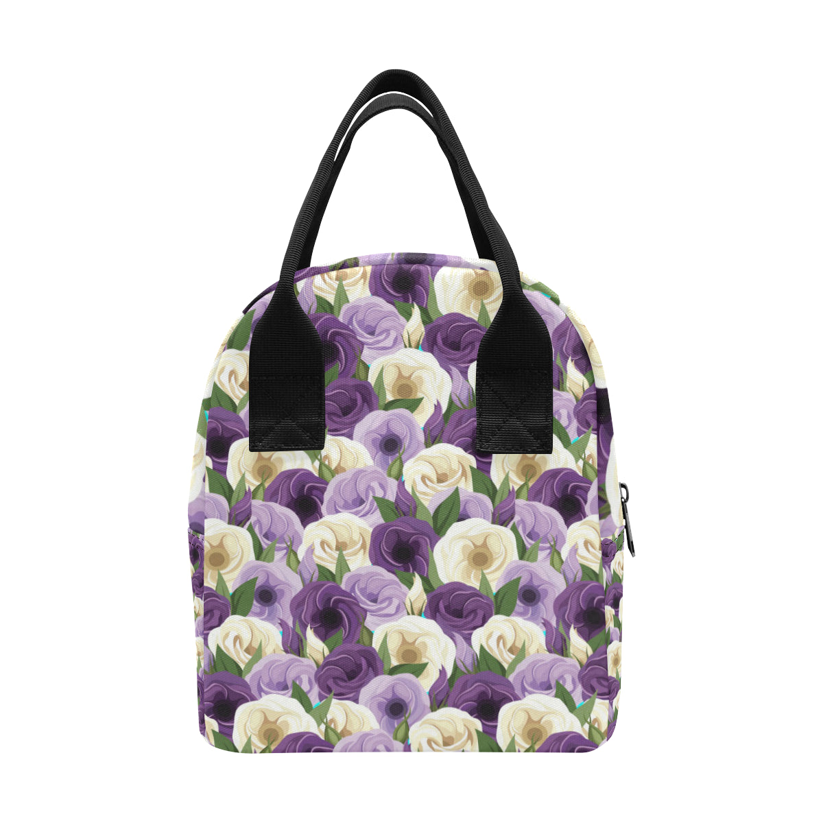 Lisianthus Pattern Print Design LT01 Insulated Lunch Bag