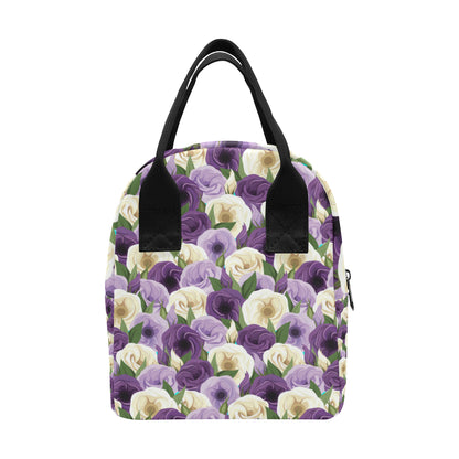 Lisianthus Pattern Print Design LT01 Insulated Lunch Bag