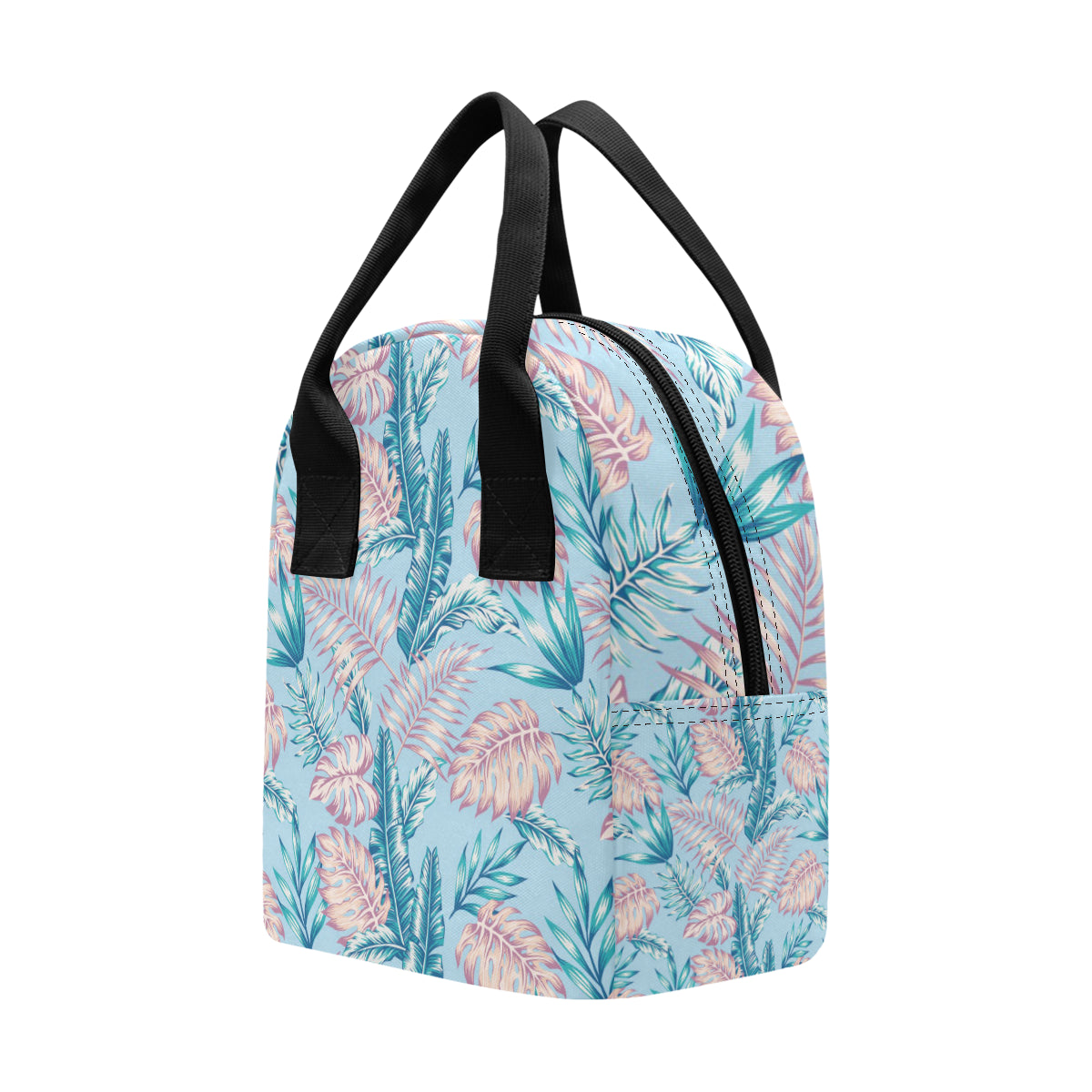 Tropical Flower Pattern Print Design TF01 Insulated Lunch Bag