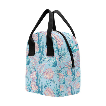 Tropical Flower Pattern Print Design TF01 Insulated Lunch Bag
