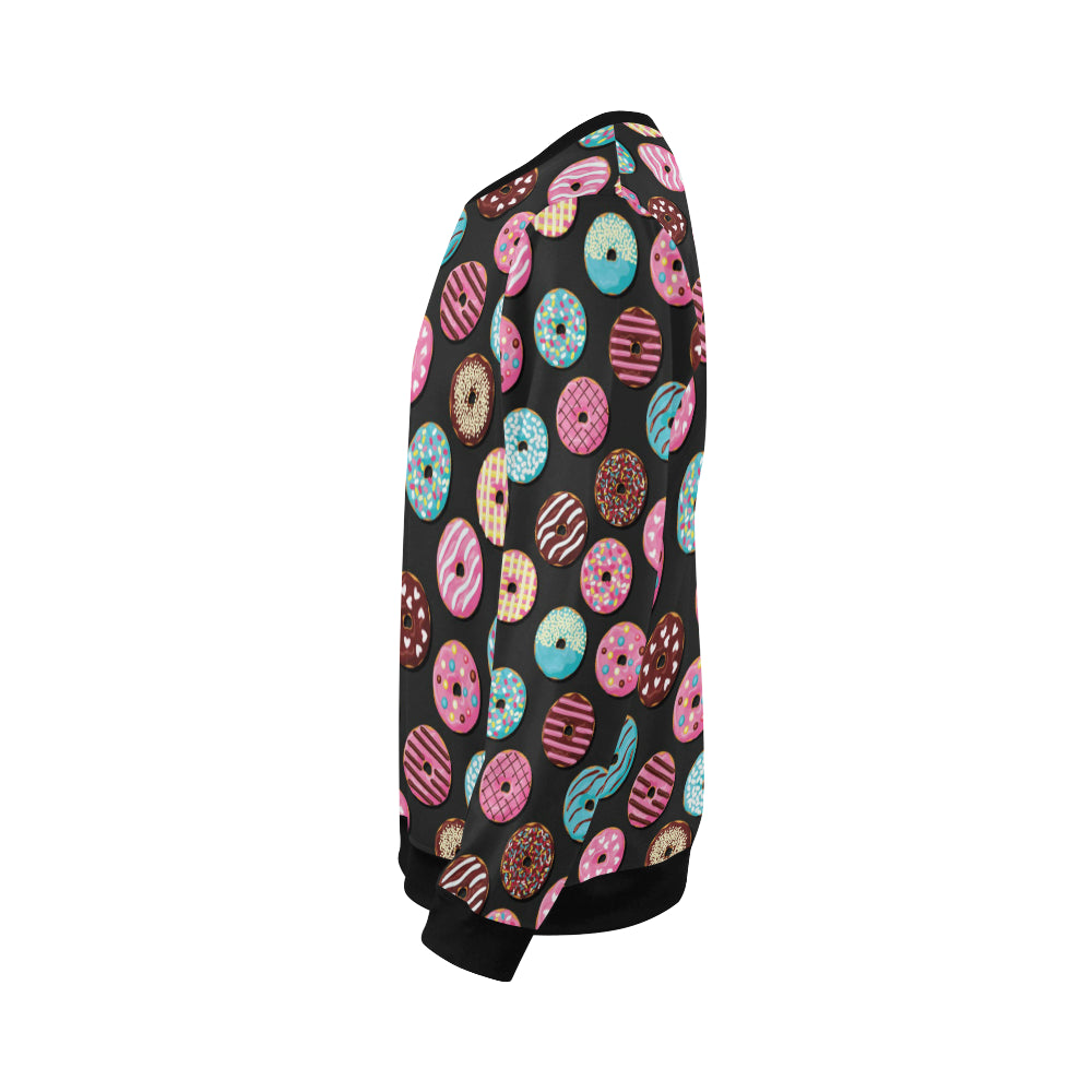Donut Pattern Print Design DN02 Men Long Sleeve Sweatshirt