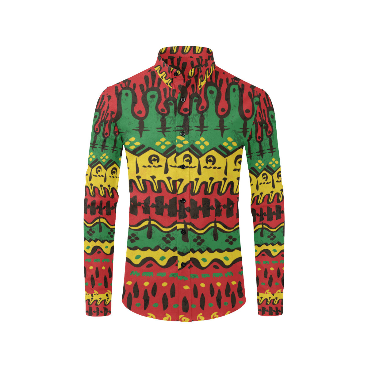 Rasta Pattern Print Design A01 Men's Long Sleeve Shirt