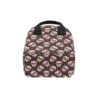 sugar skull Floral Pattern Insulated Lunch Bag