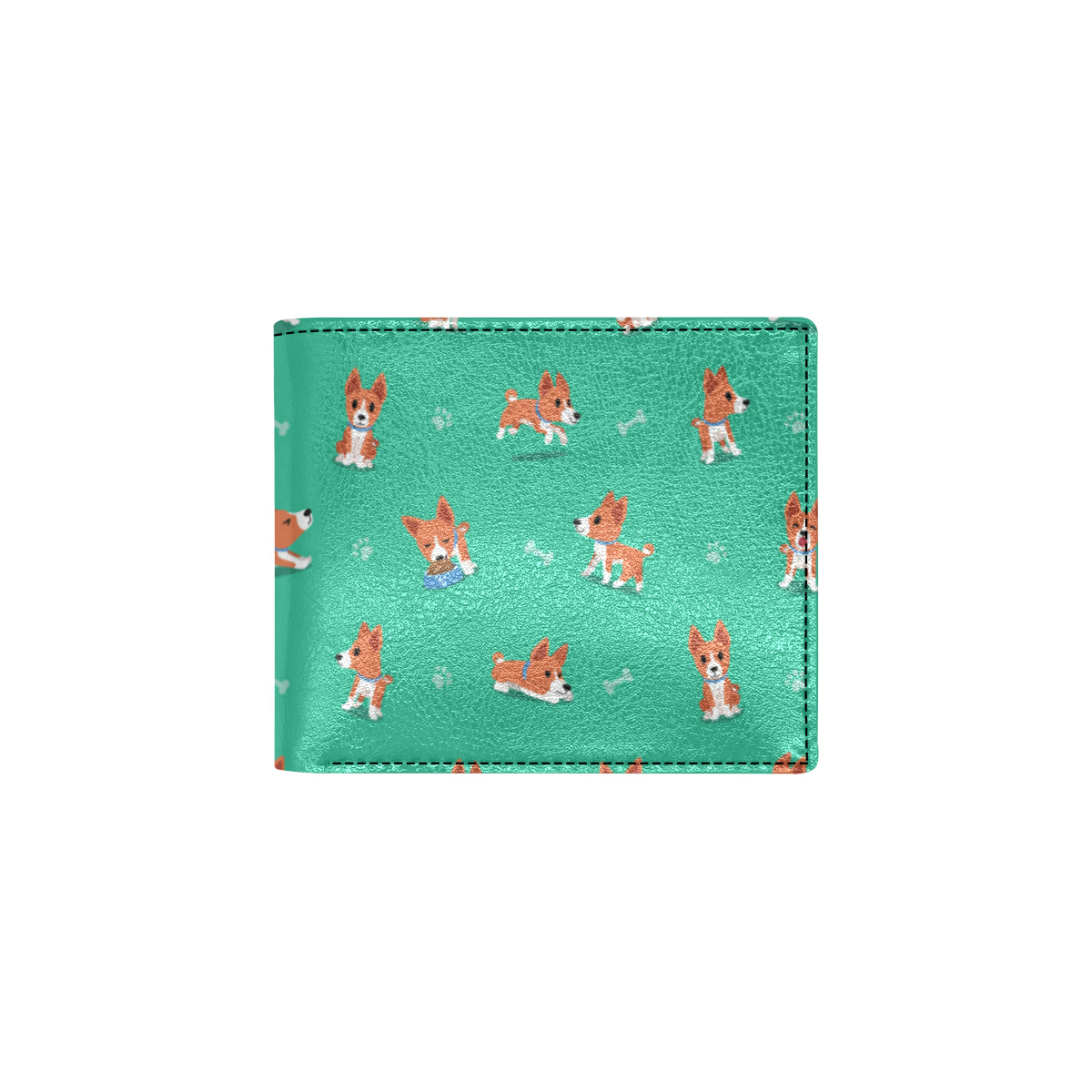 Basenji Pattern Print Design 02 Men's ID Card Wallet