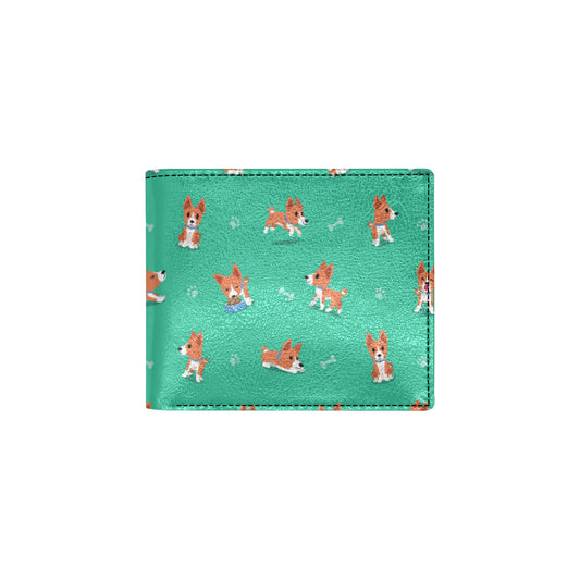 Basenji Pattern Print Design 02 Men's ID Card Wallet