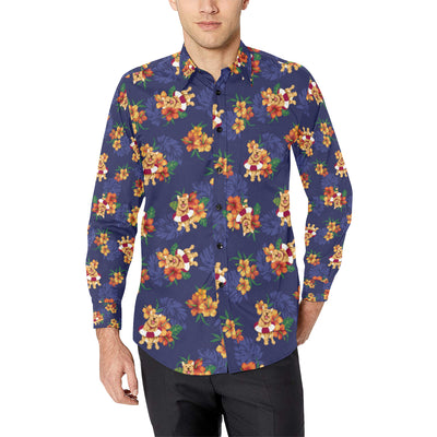 Hawaiian Themed Pattern Print Design H02 Men's Long Sleeve Shirt