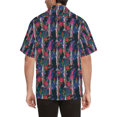 Barracuda with Folwer Pattern Print Design 01 Men's Hawaiian Shirt