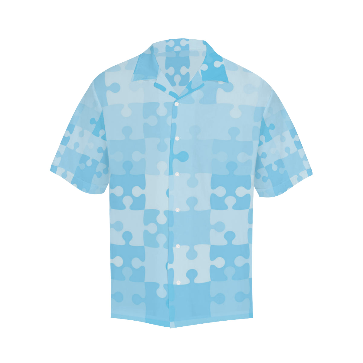 Puzzle Blue Pattern Print Design A04 Men's Hawaiian Shirt