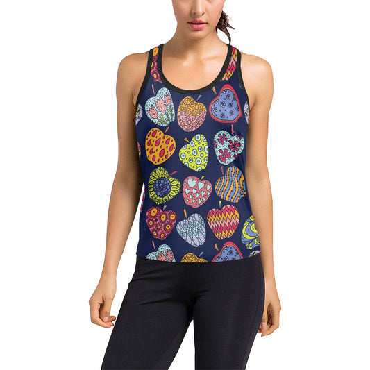 Apple Pattern Print Design AP05 Women's Racerback Tank Top