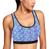 Mermaid Tail Design Print Pattern Sports Bra