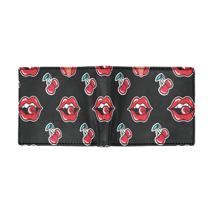 Cherry Pattern Print Design CH04 Men's ID Card Wallet