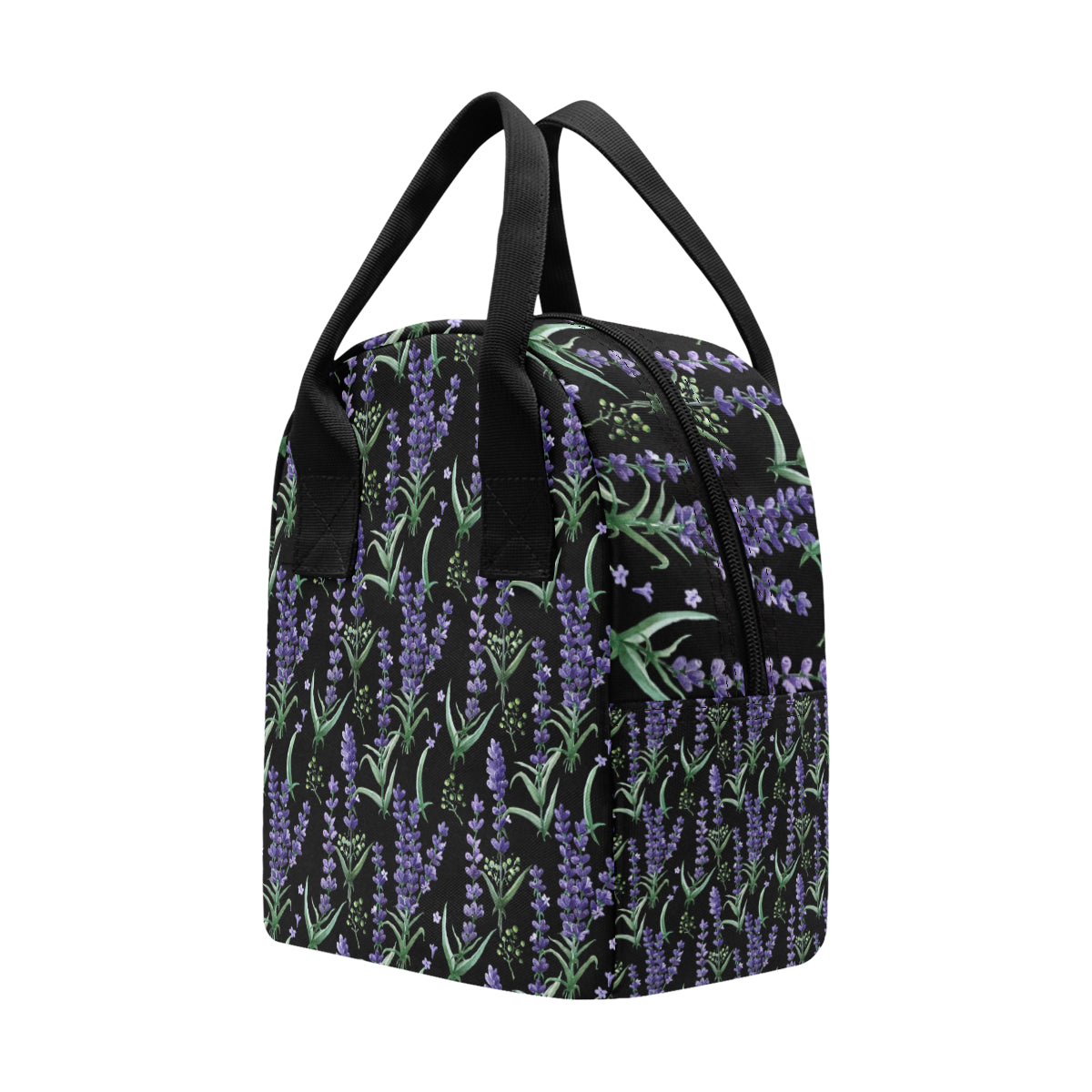 Lavender Pattern Print Design LV01 Insulated Lunch Bag