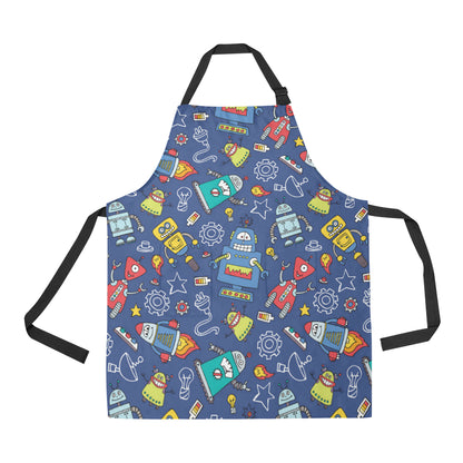 Robot Pattern Print Design A03 Apron with Pocket