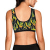 Flame Fire Yellow Pattern Sports Bra