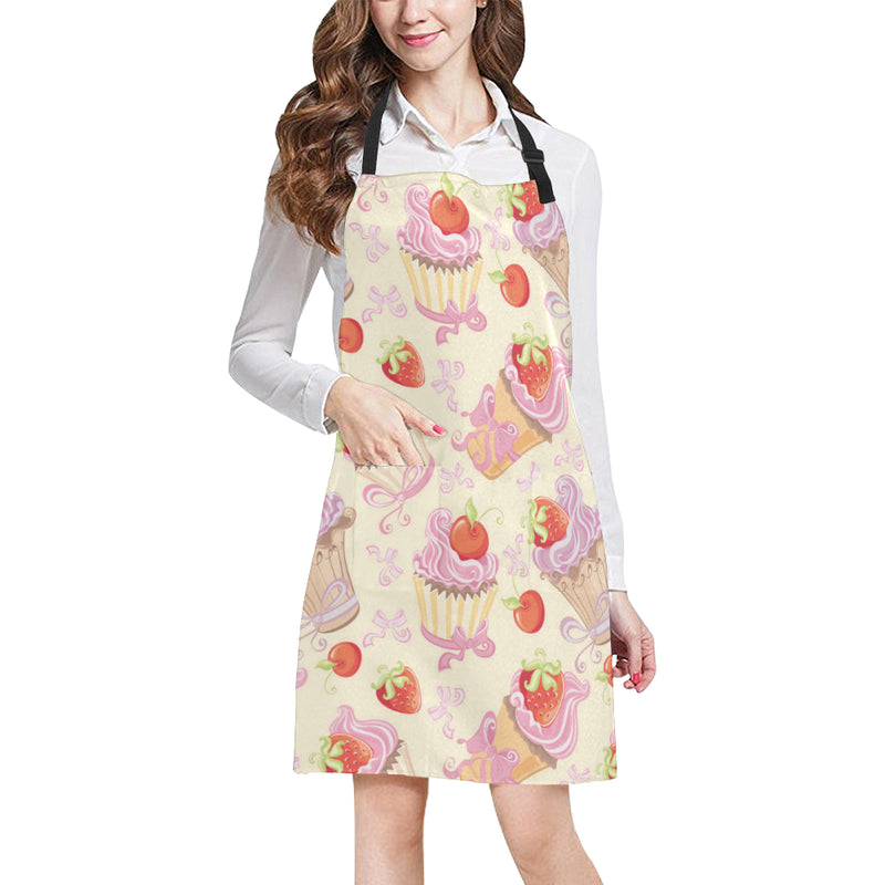 Strawberry Pink CupCake Apron with Pocket