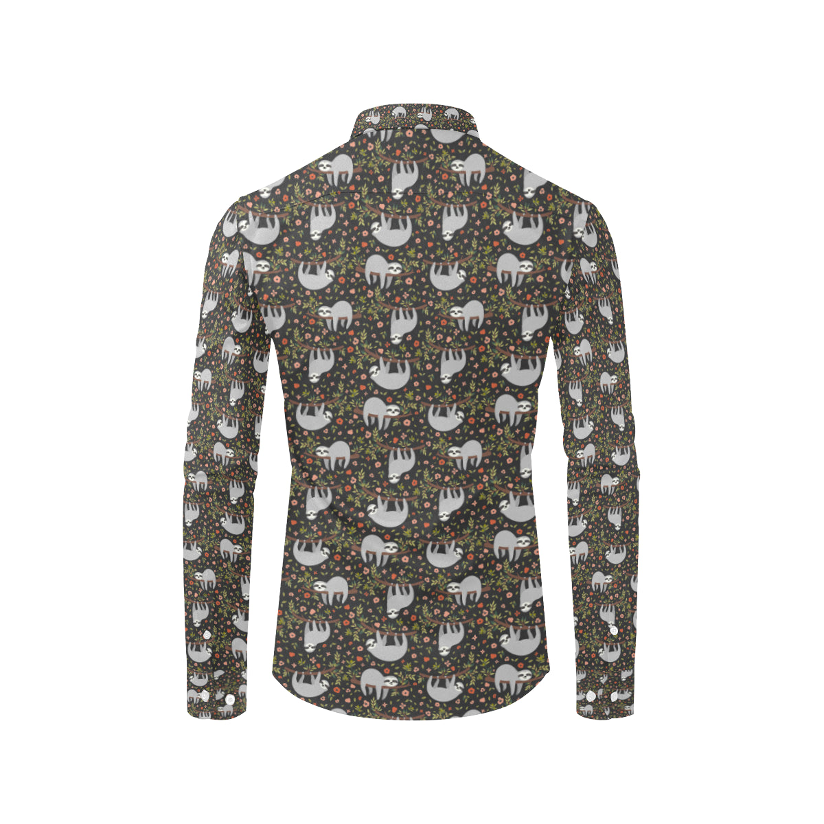 Sloth Cute Design Themed Print Men's Long Sleeve Shirt