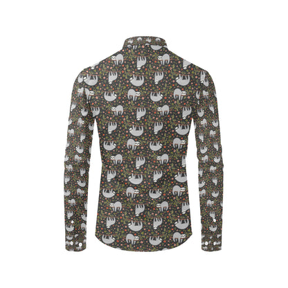 Sloth Cute Design Themed Print Men's Long Sleeve Shirt