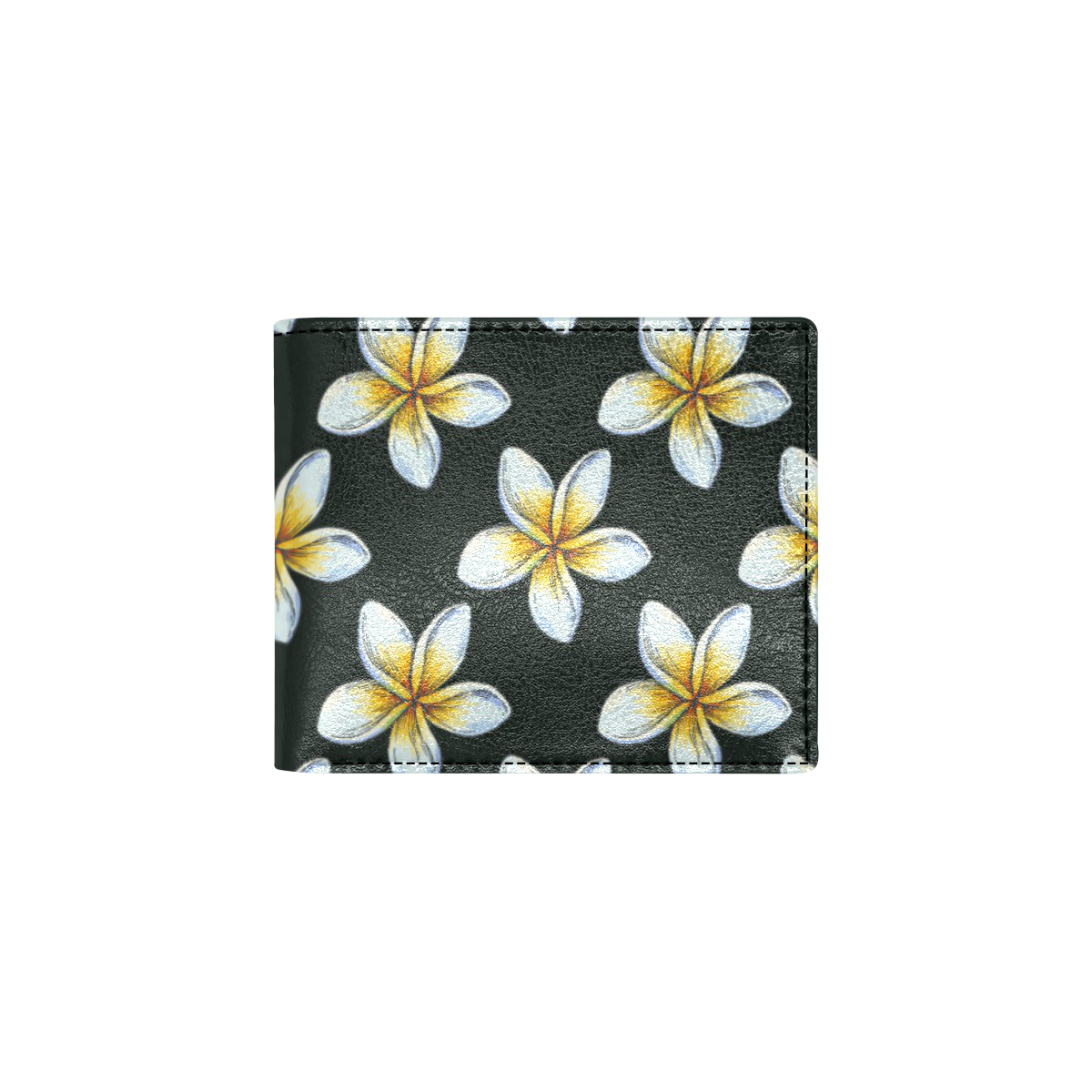 White Plumeria Pattern Print Design PM022 Men's ID Card Wallet