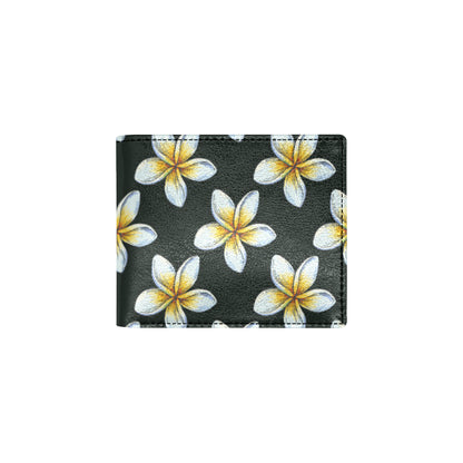 White Plumeria Pattern Print Design PM022 Men's ID Card Wallet