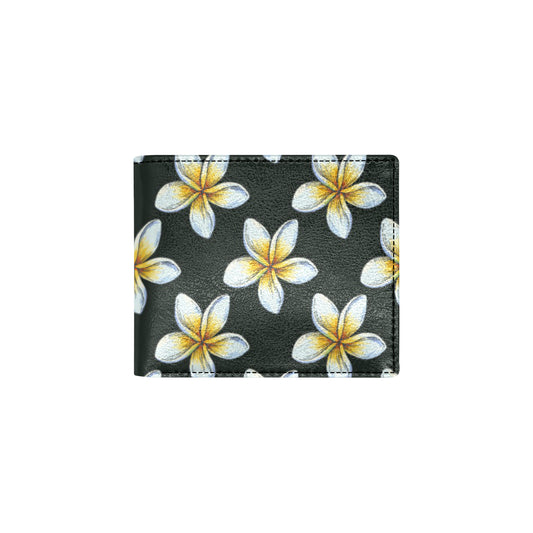 White Plumeria Pattern Print Design PM022 Men's ID Card Wallet