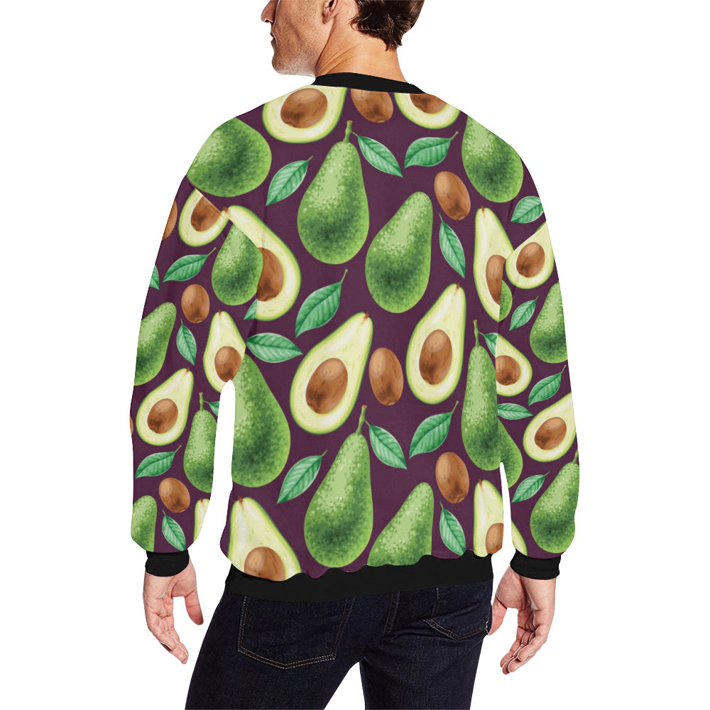 Avocado Pattern Print Design AC08 Men Long Sleeve Sweatshirt