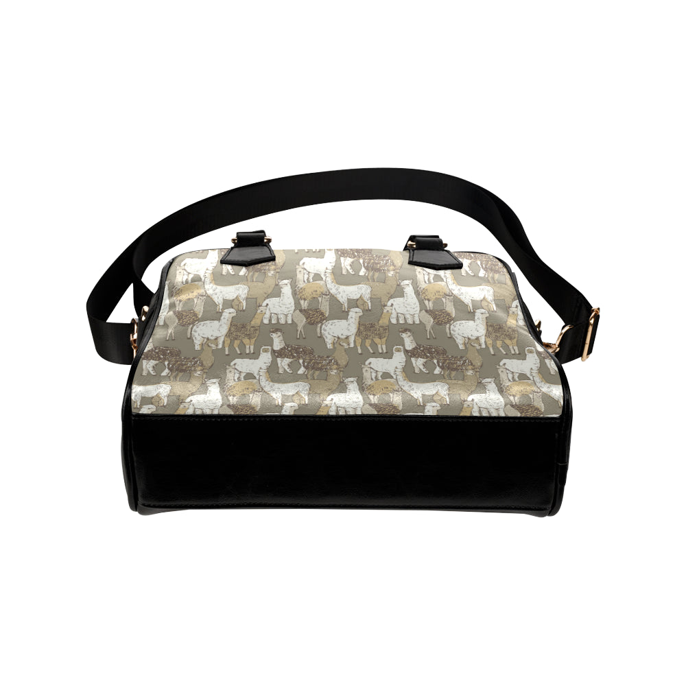 Alpaca Pattern Print Design 01 Shoulder Handbag