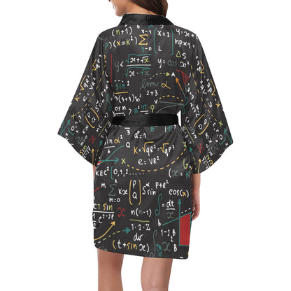 Math Pattern Print Design 04 Women's Short Kimono