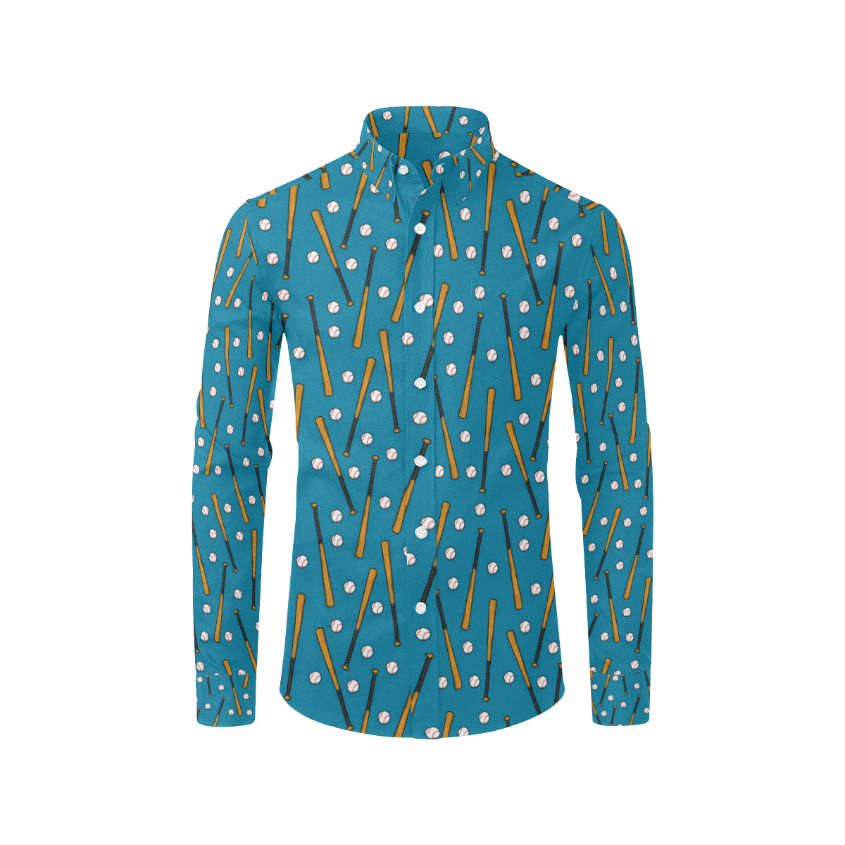 Baseball Pattern Print Design 01 Men's Long Sleeve Shirt