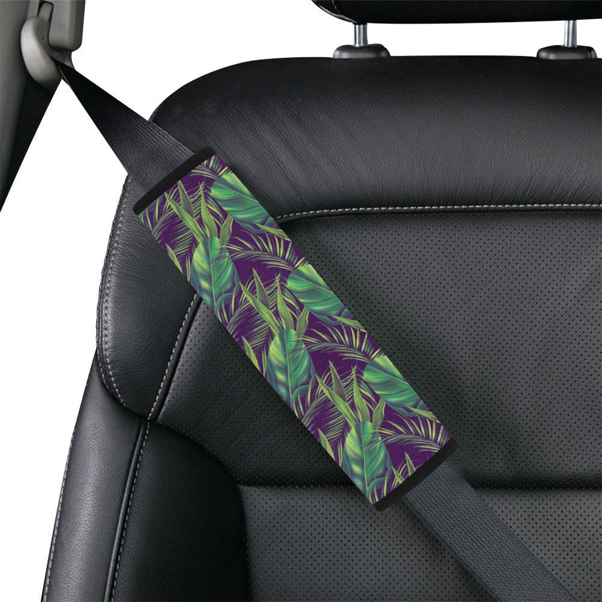 Palm Leaves Pattern Print Design PL03 Car Seat Belt Cover