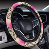 lotus Boho Pattern Print Design LO02 Steering Wheel Cover with Elastic Edge