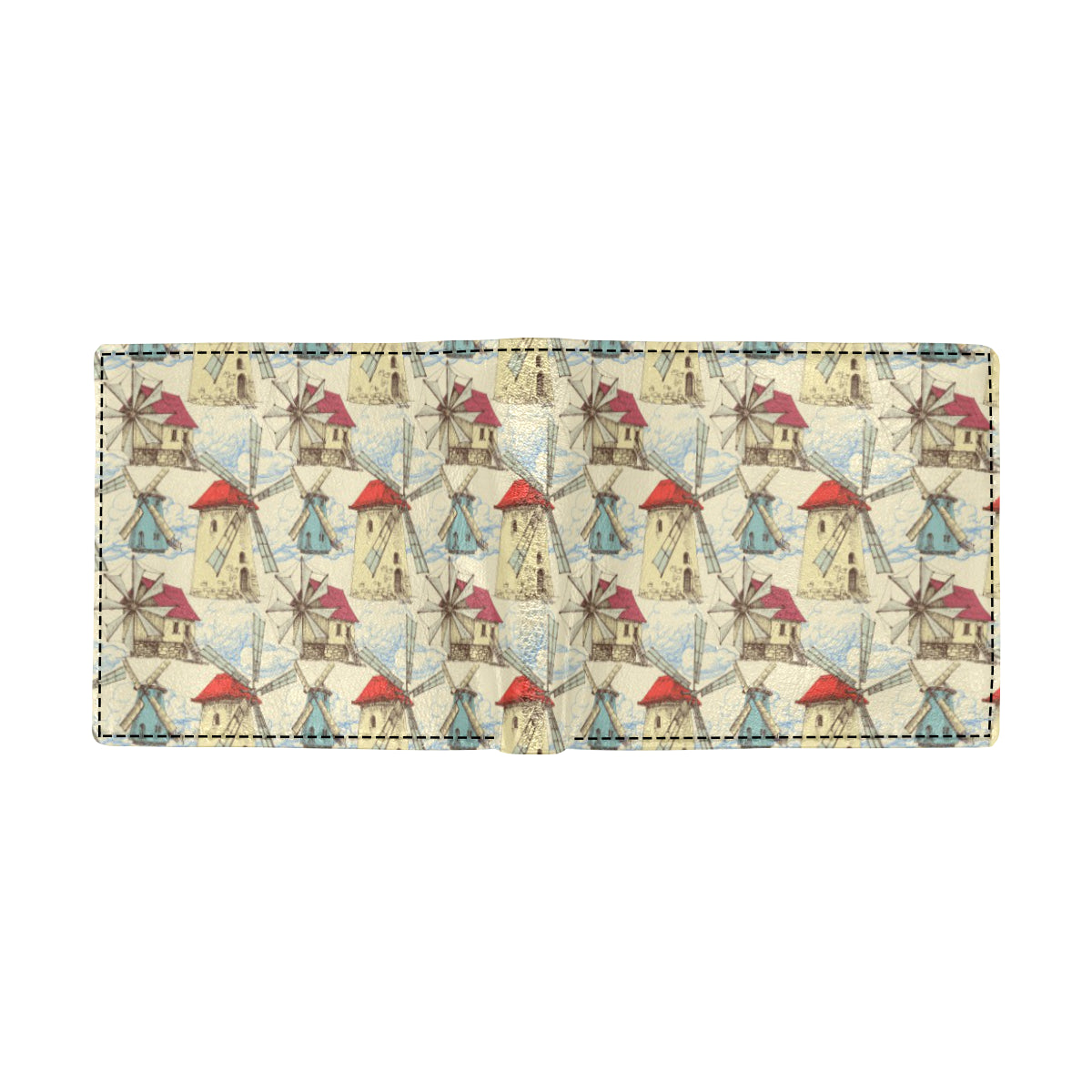 Windmill Pattern Print Design 01 Men's ID Card Wallet
