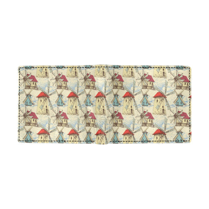 Windmill Pattern Print Design 01 Men's ID Card Wallet