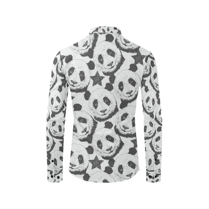 Panda Pattern Print Design A02 Men's Long Sleeve Shirt