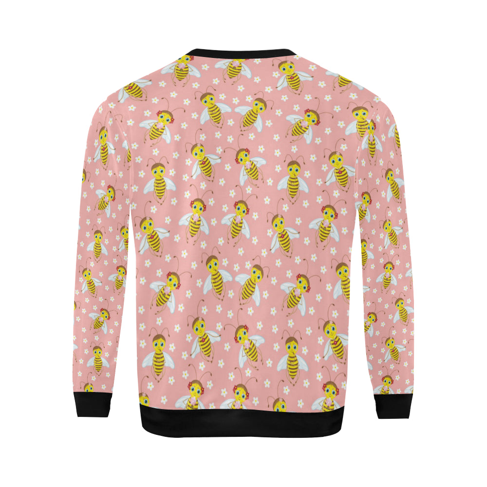 Bee Pattern Print Design BEE07 Men Long Sleeve Sweatshirt