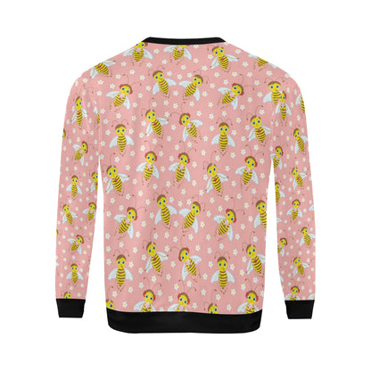 Bee Pattern Print Design BEE07 Men Long Sleeve Sweatshirt