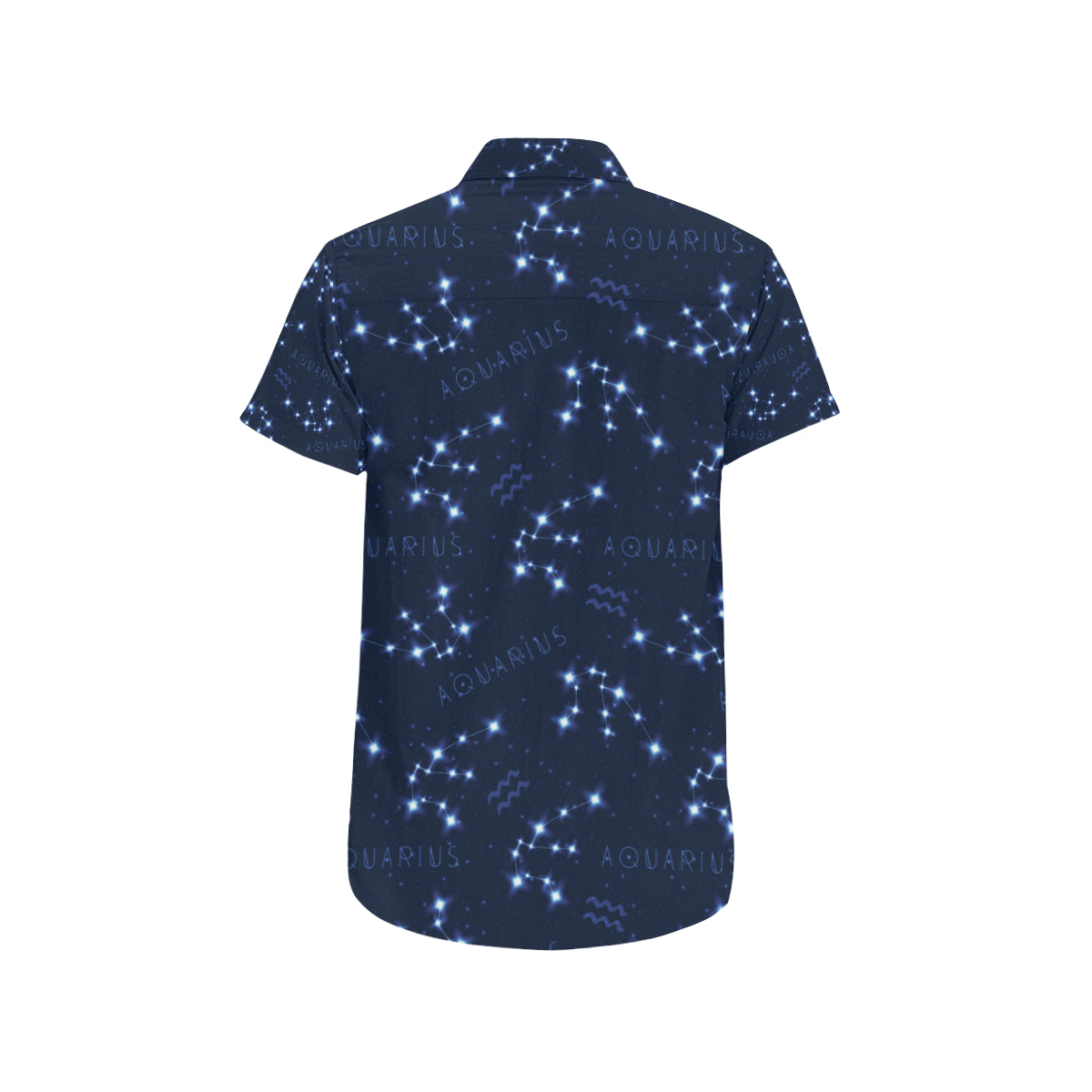 Aquarius Zodiac Pattern Print Design 02 Men's Short Sleeve Button Up Shirt