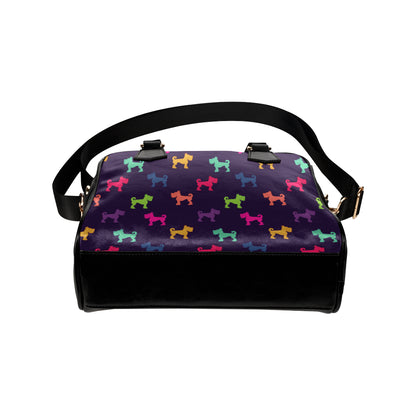 Schnauzers Pattern Print Design A05 Shoulder Handbag